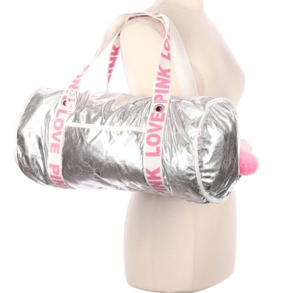 VSPink Silver bag/ duffel - Picture 2 of 9